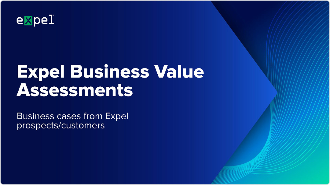 A navy and teal title slide from the new Expel sales deck template